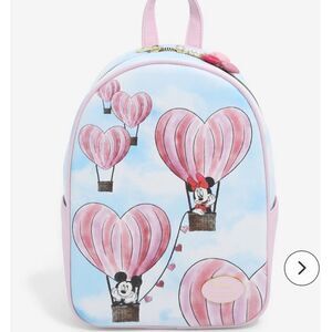 Her Universe Disney Mickey and Minnie Mouse Heart Balloon Mini Backpack NWT
